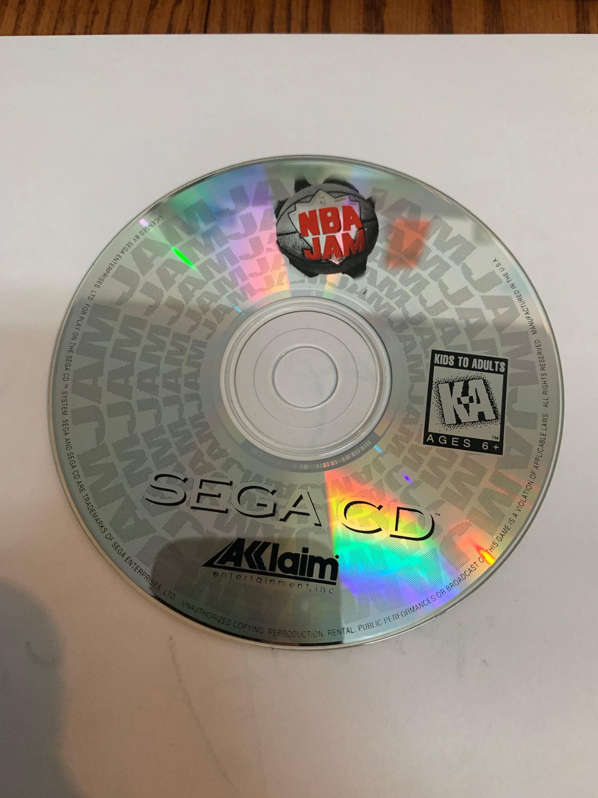 nba jam disc only sega cd